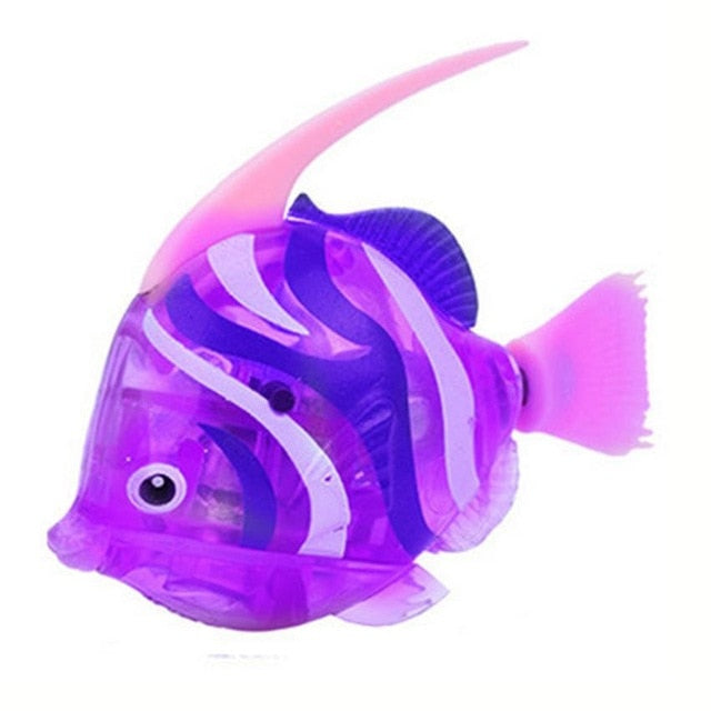 Robot fish toy LED luz banheira