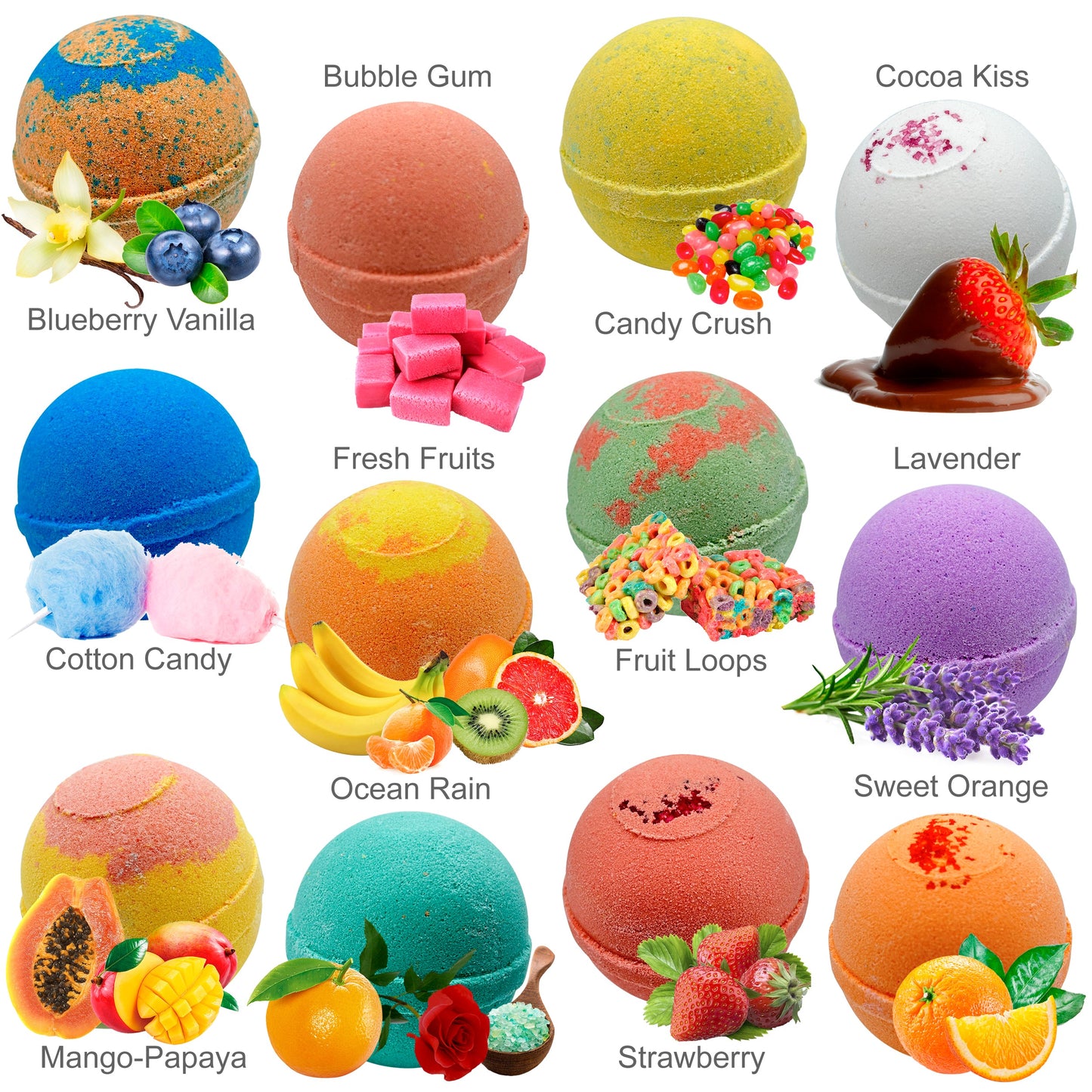 Bath Bombs coloridos com brinquedo surpresa